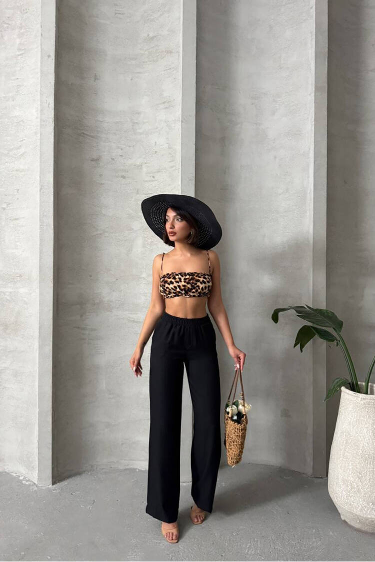 Imported Fabric Palazzo Linen Pants