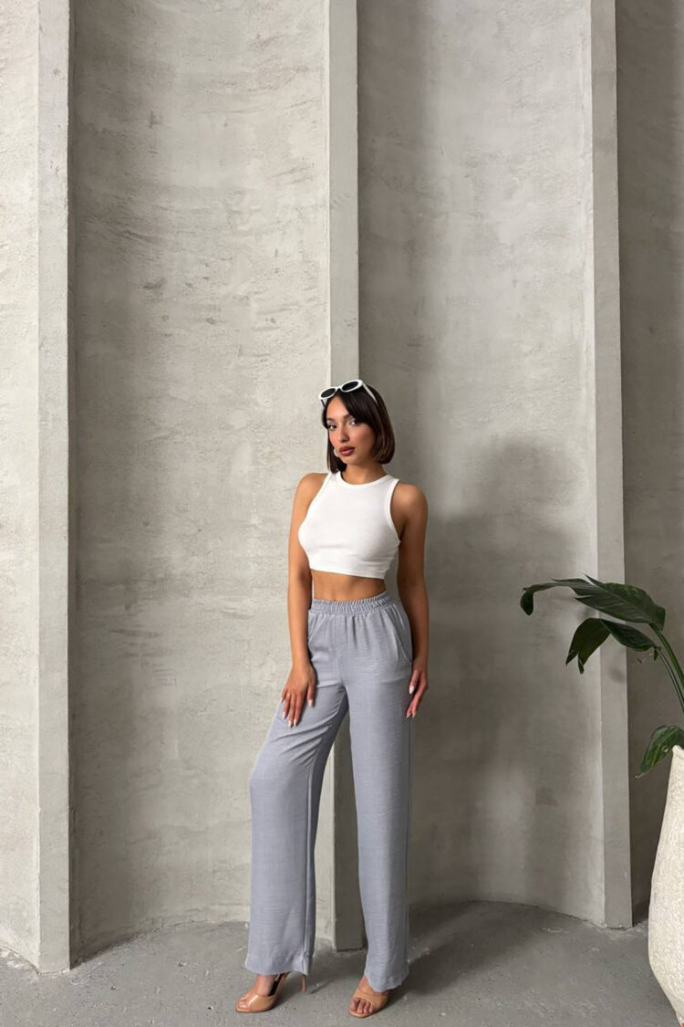 Imported Fabric Palazzo Linen Pants - Mode Roy - Globality Store - Women Clothes Wholesale Turkey