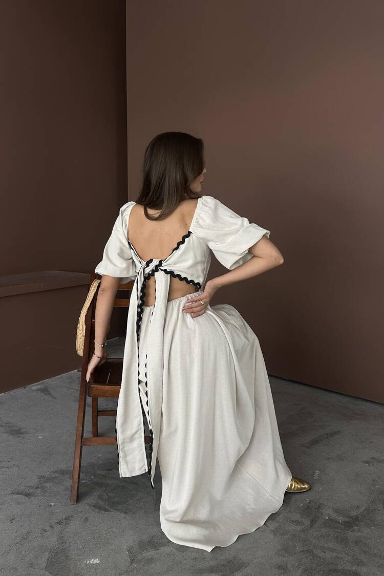 WholesaleBack Tie Linen Dress
