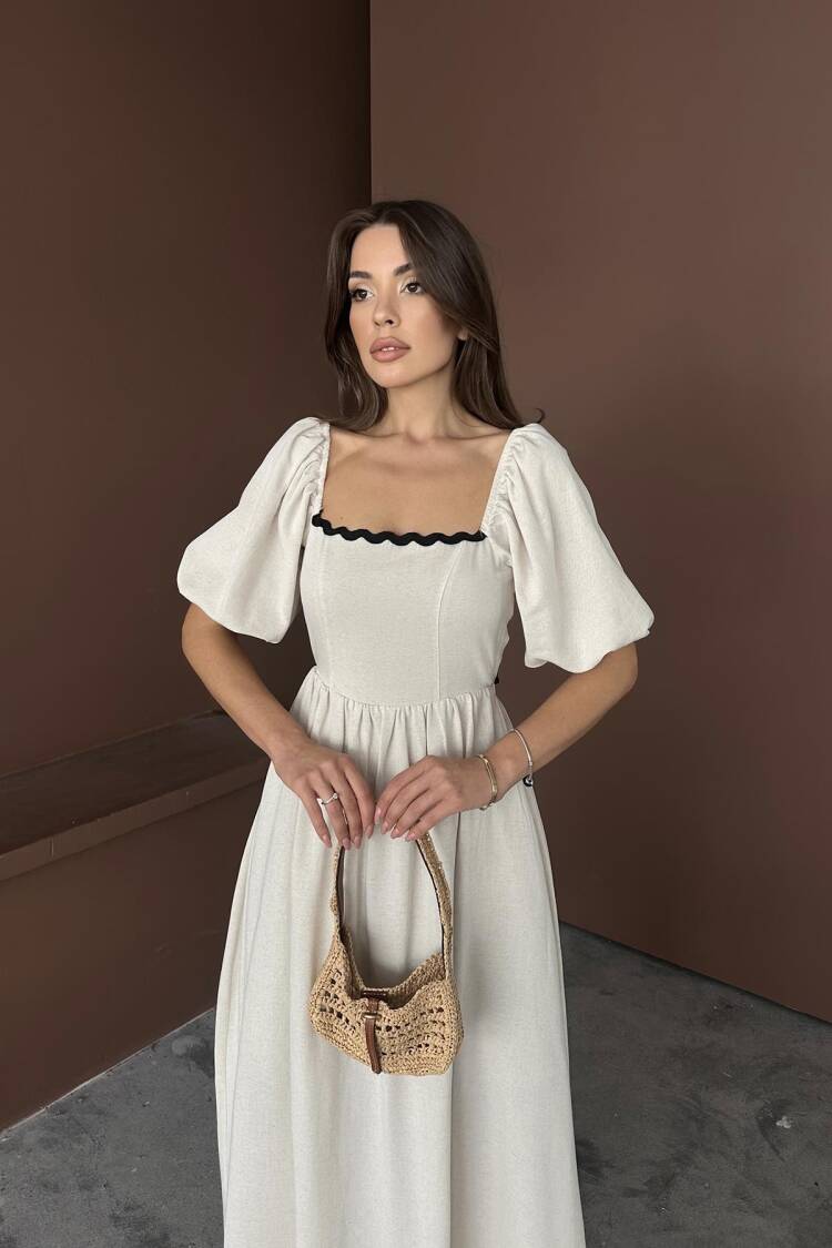 WholesaleBack Tie Linen Dress
