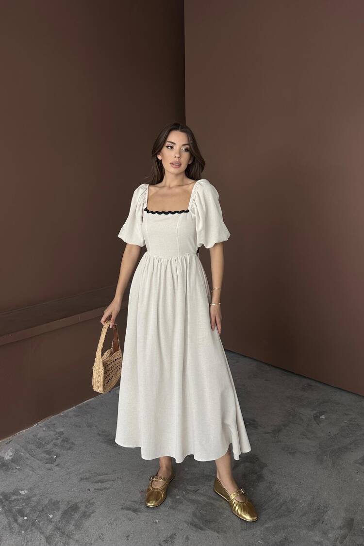 WholesaleBack Tie Linen Dress