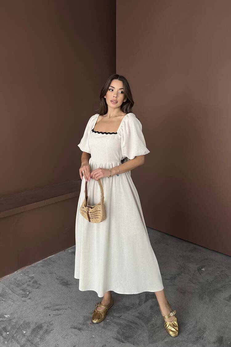 WholesaleBack Tie Linen Dress
