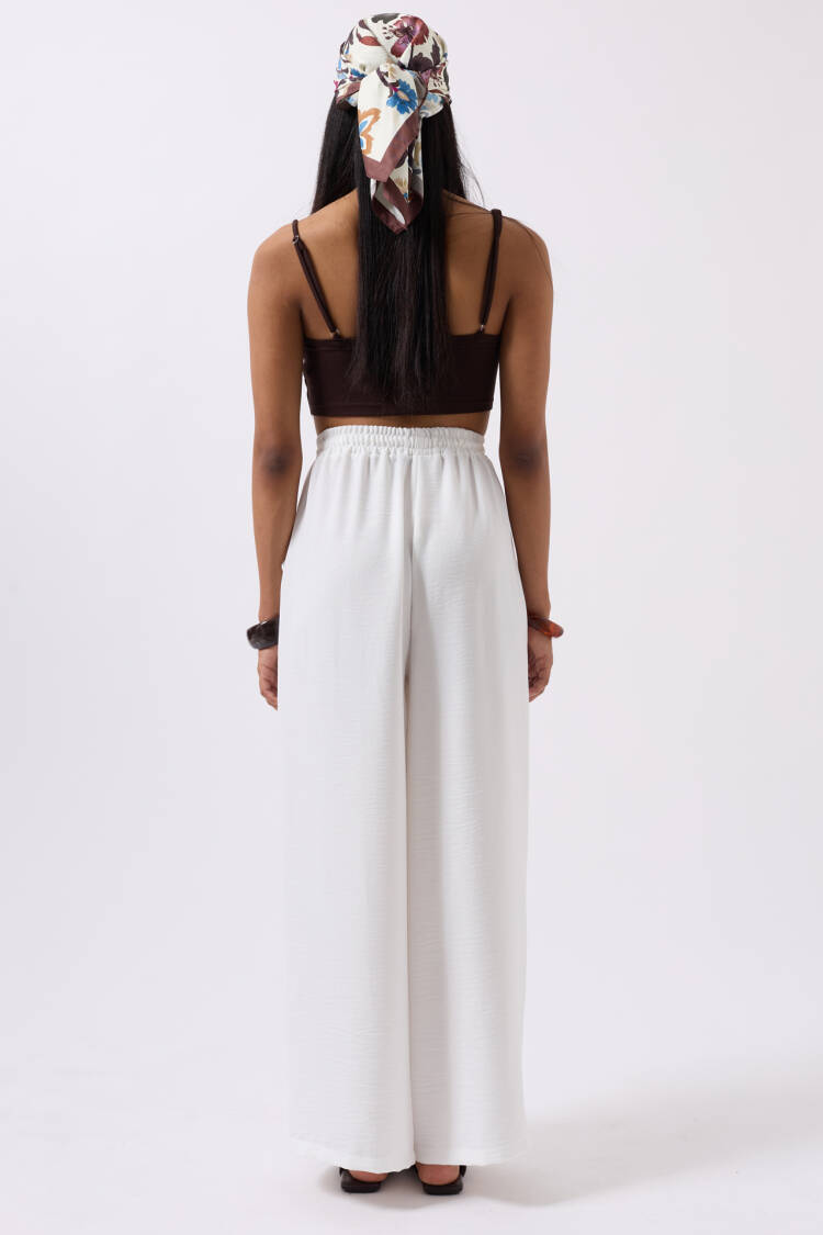 Elastic Waist Tie Detailed Trousers