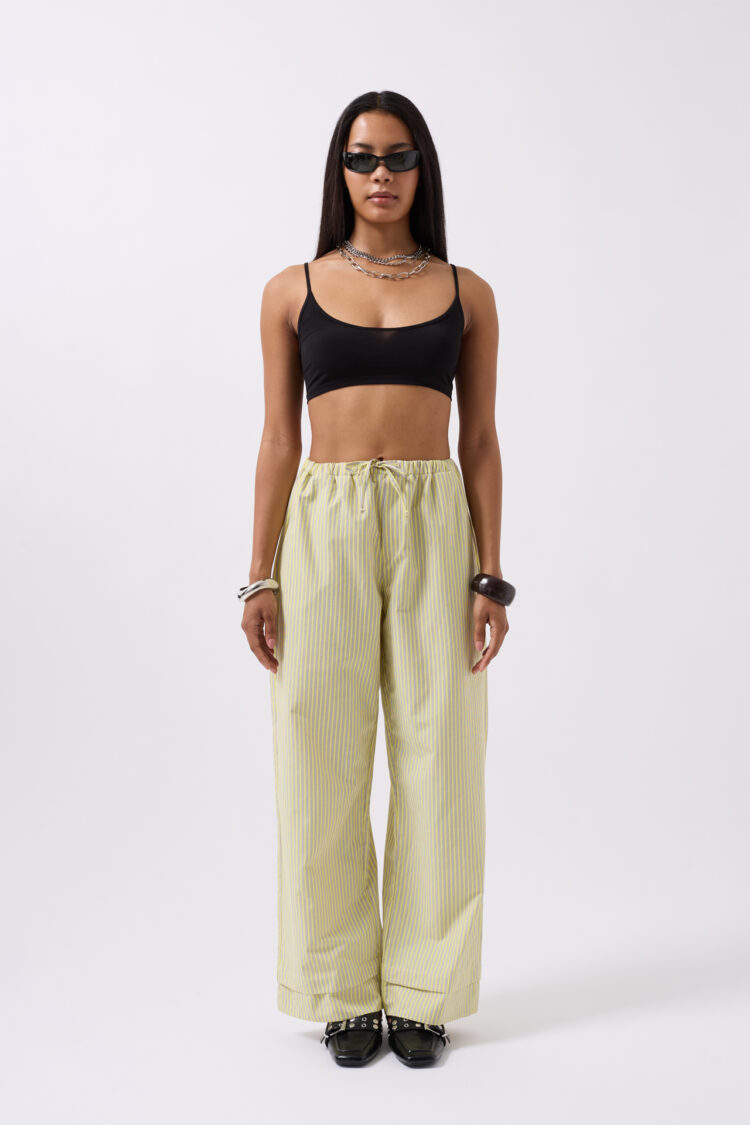 Striped Waist Elastic Pants