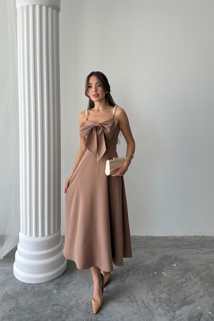 Wholesale Moccah Pearl Hanger Detailed Dress - Elisa - Globality Store - Women Clothes Wholesale Turkey