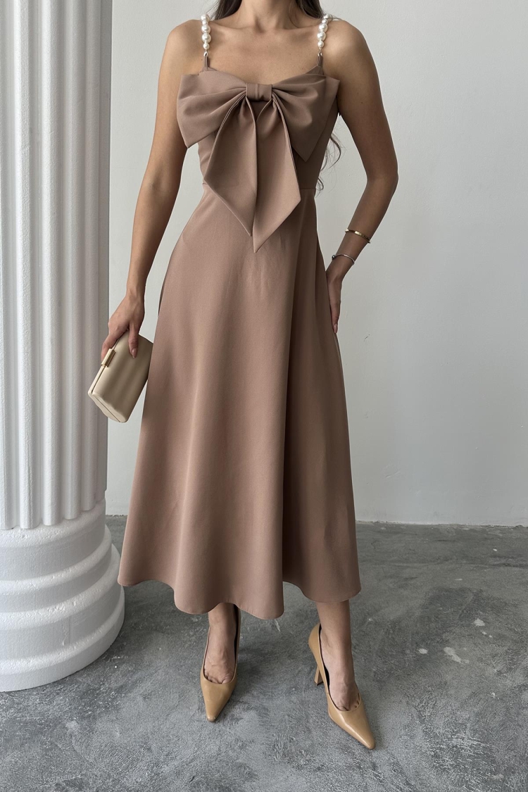 Wholesale Moccah Pearl Hanger Detailed Dress