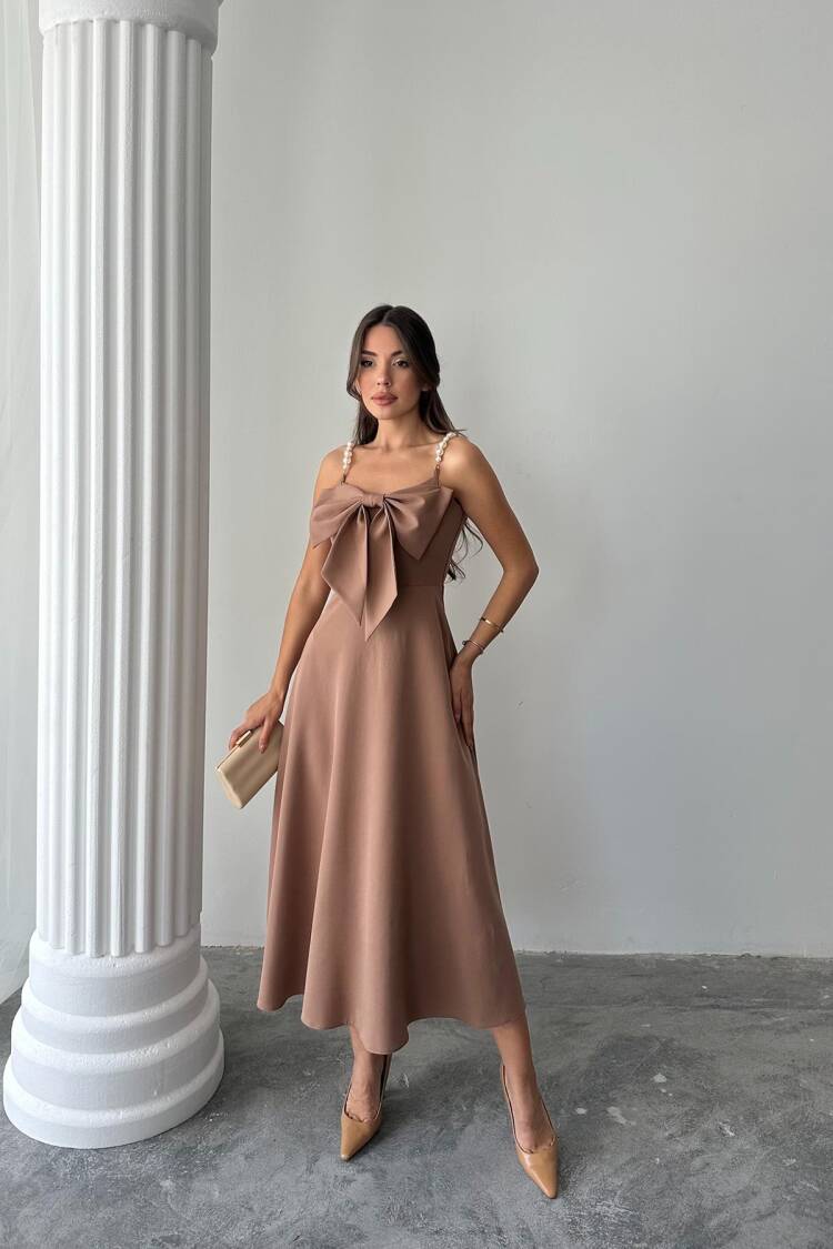 Wholesale Moccah Pearl Hanger Detailed Dress