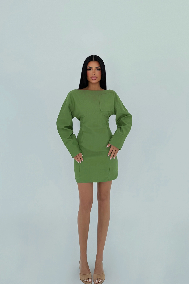 Pocket Detail Long Dress - Brand: EYYO ATELIER - Women's Clothing Wholesale - Globality Store