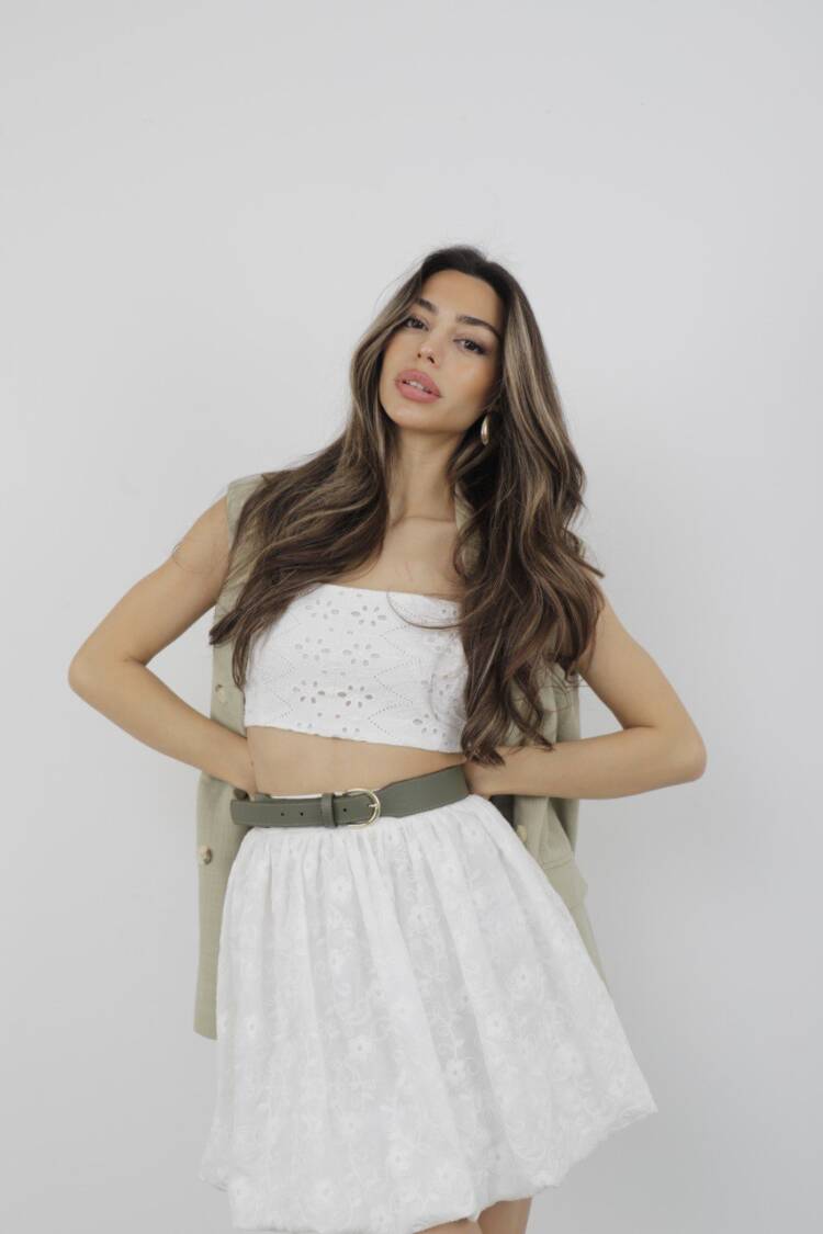 Embroidered Balloon Skirt - Brand: Cream Rouge - Women's Clothing Wholesale - Globality Store