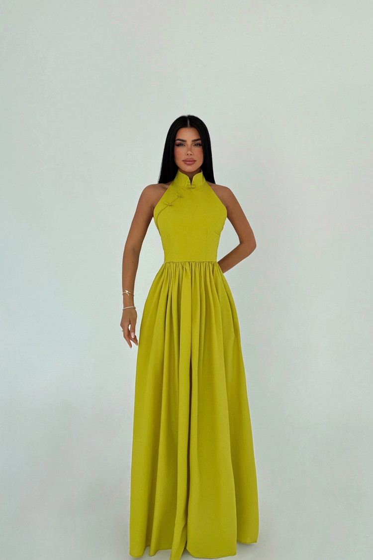 OilLong Basic Long Dress - EYYO ATELIER - Globality Store - Women Clothes Wholesale Turkey