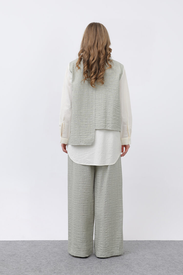 Women's Front Vest Look Epaulette Trousers Suit