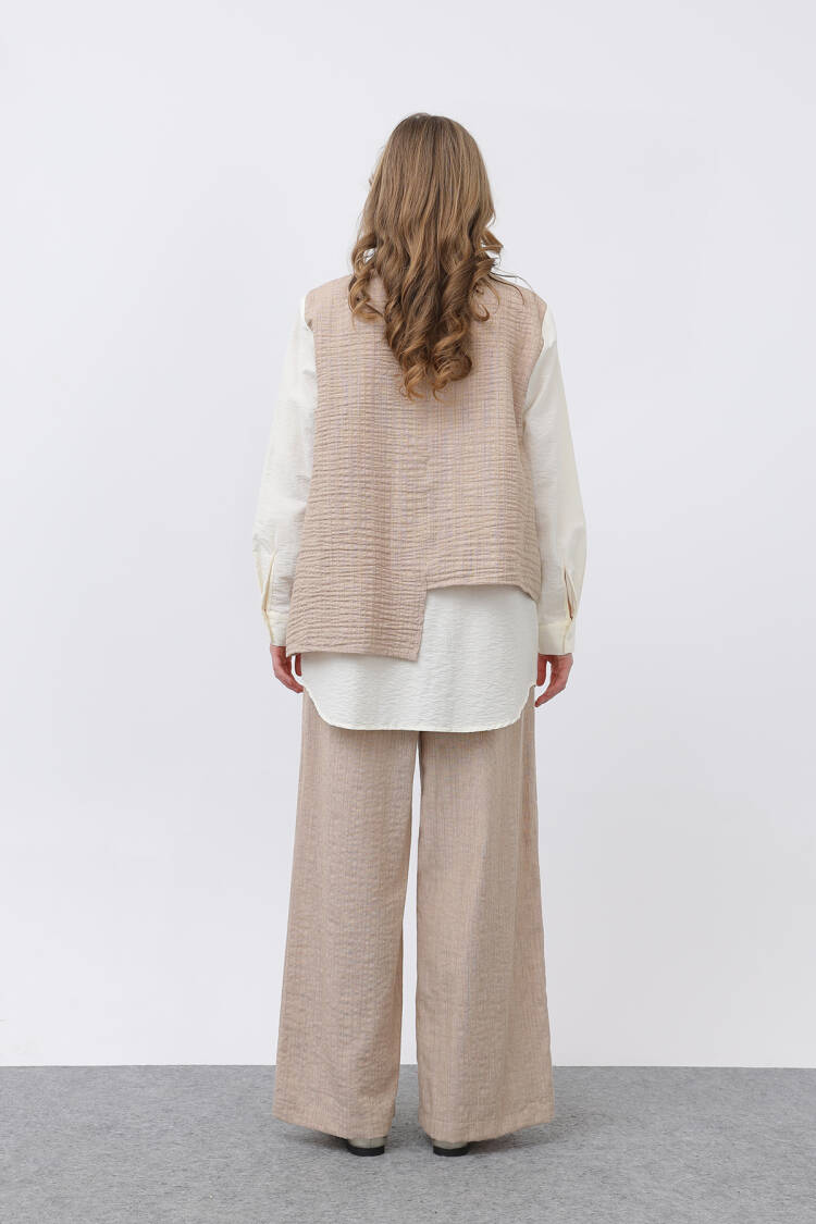 Women's Front Vest Look Epaulette Trousers Suit
