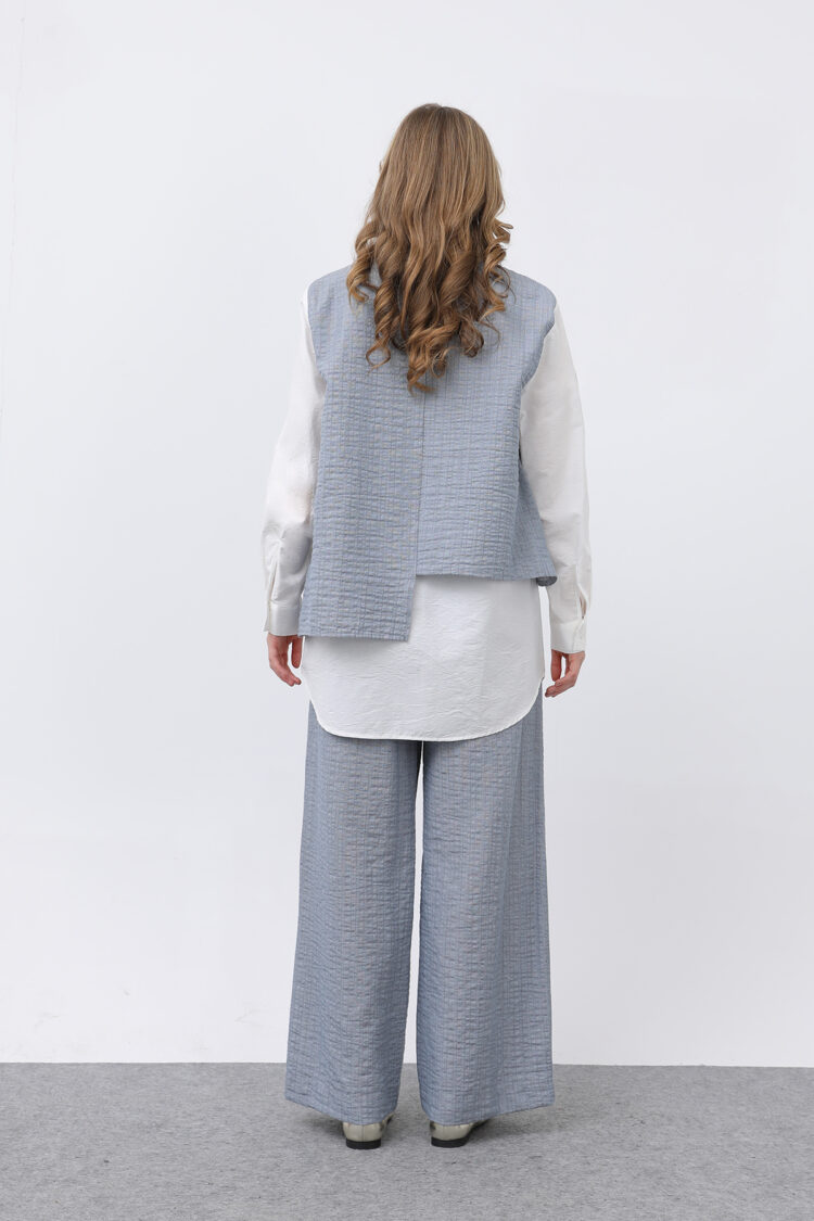 Women's Front Vest Look Epaulette Trousers Suit
