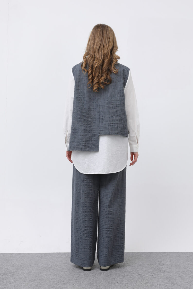 Women's Front Vest Look Epaulette Trousers Suit