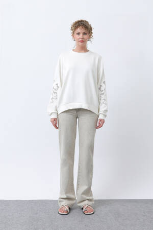 Women's Sleeves Mesh Embroidered Sweatshirt - Brand: SOUL - Women's Clothing Wholesale - Globality Store