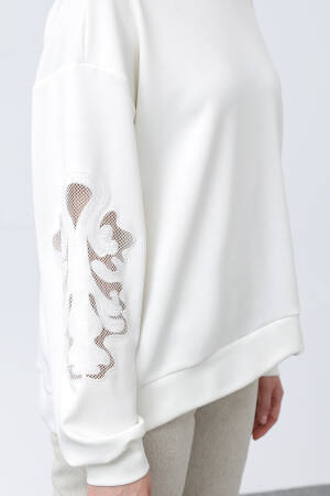 Women's Sleeves Mesh Embroidered Sweatshirt - Brand: SOUL - Women's Clothing Wholesale - Globality Store