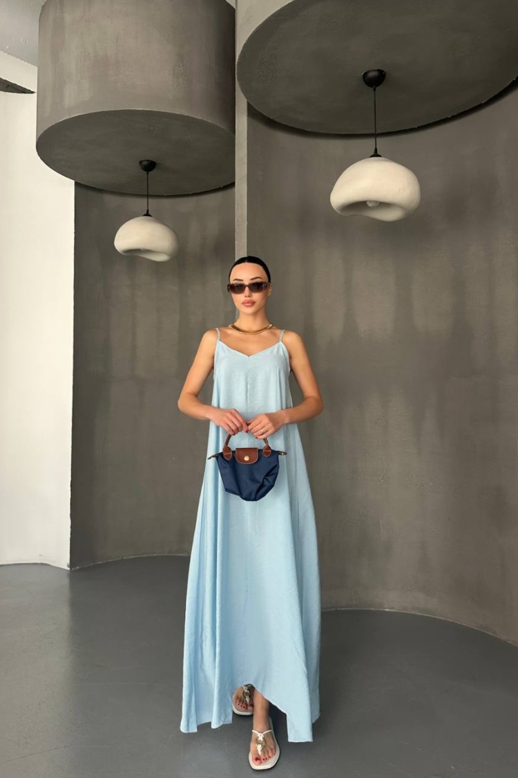 Dress - Blue - ESPADA - Globality Store - Women Clothes Wholesale Turkey