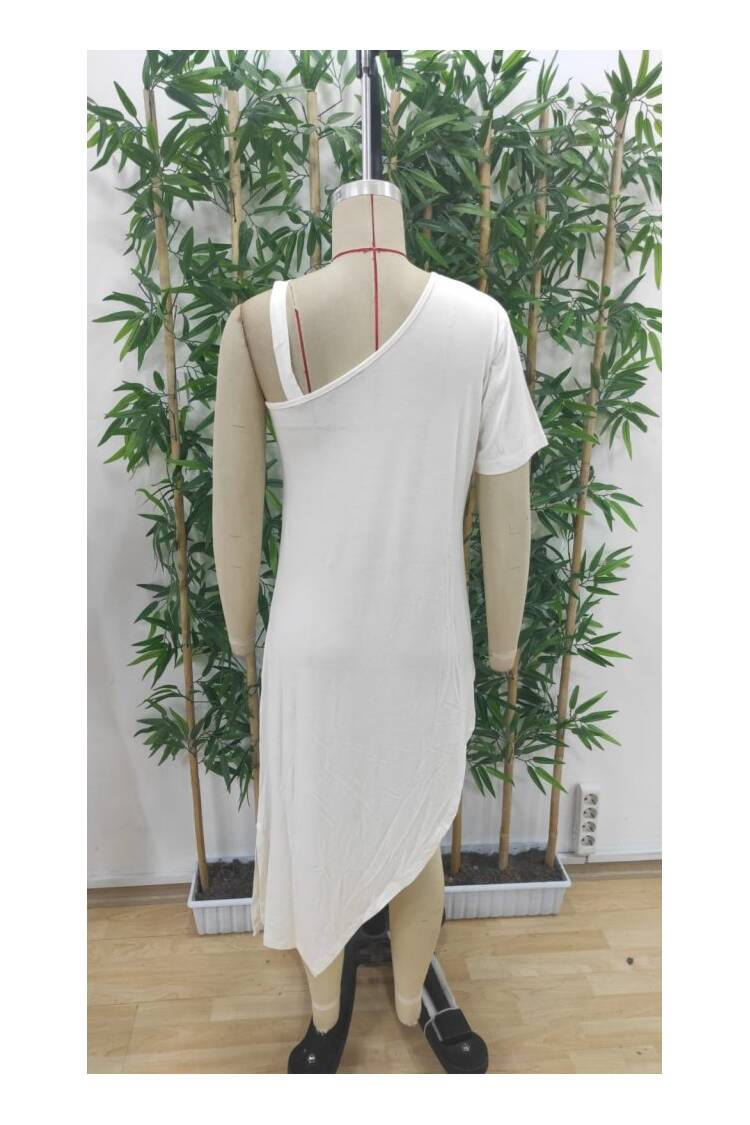 Women's One Shoulder Open Strap Asymmetric Cut Detailed Blouse
