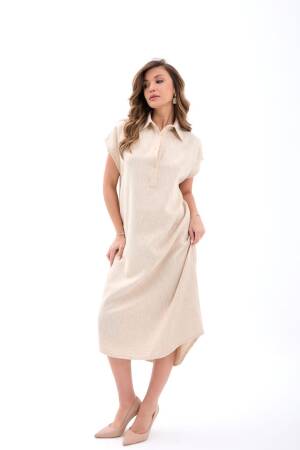 Dress - Beige - Fame - Globality Store - Women Clothes Wholesale Turkey