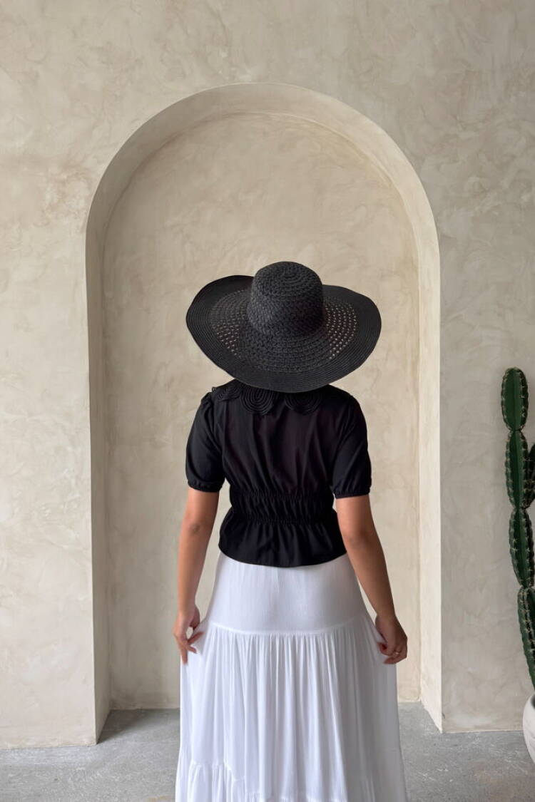 Collar Detailed Ruffle Shirt