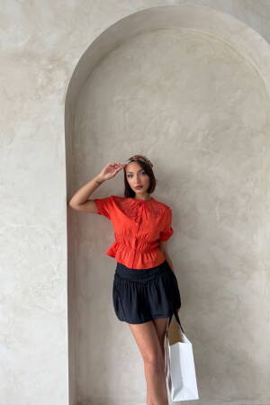 Collar Detailed Ruffle Shirt - Brand: Topshow - Women's Clothing Wholesale - Globality Store