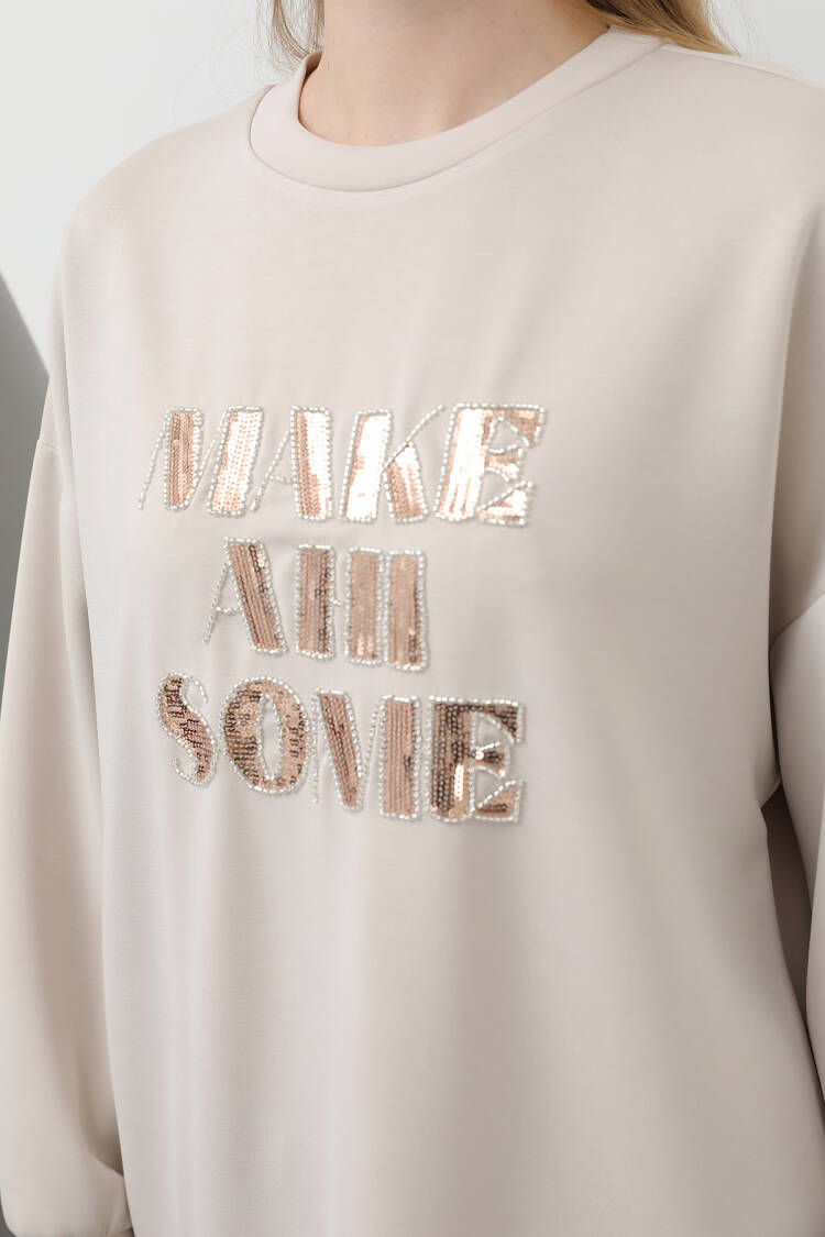 Women's Front Stone And Stamp Embroidery Inscription And Trousers Suit