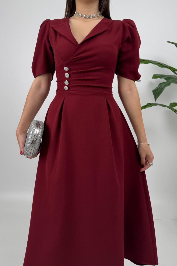 Jacket Collar Balloon Cufflinks Detail Atlas Dress