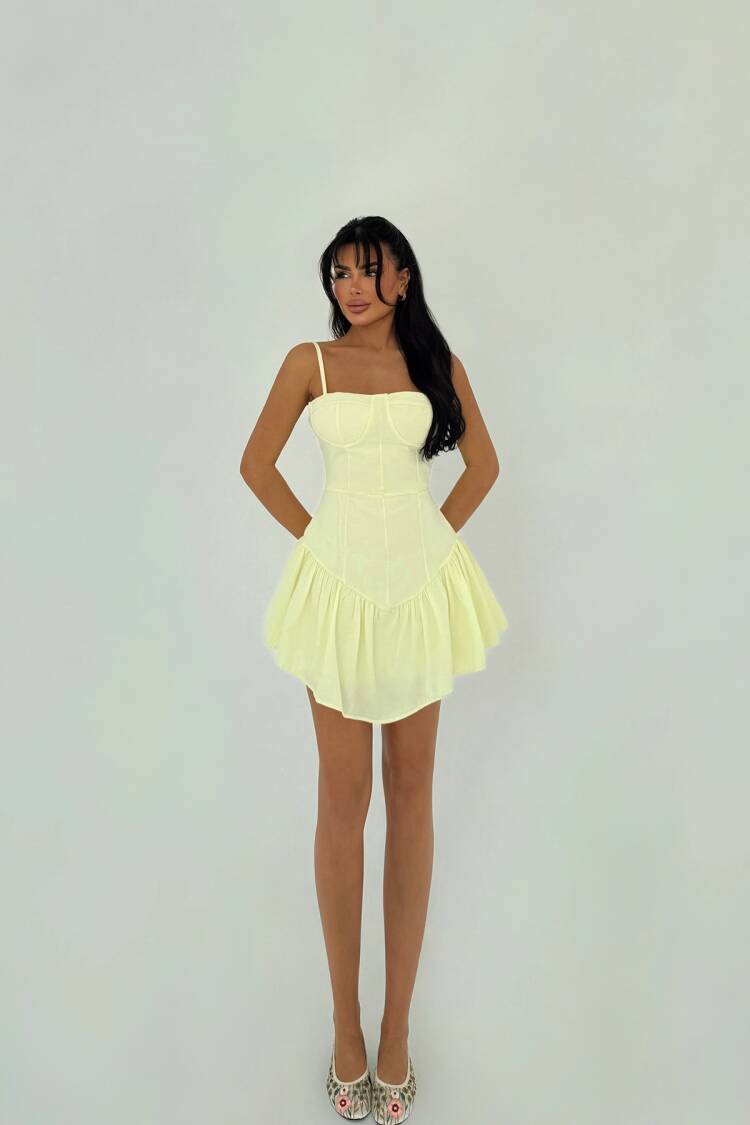 Strap Mini Dress - EYYO ATELIER - Globality Store - Women Clothes Wholesale Turkey