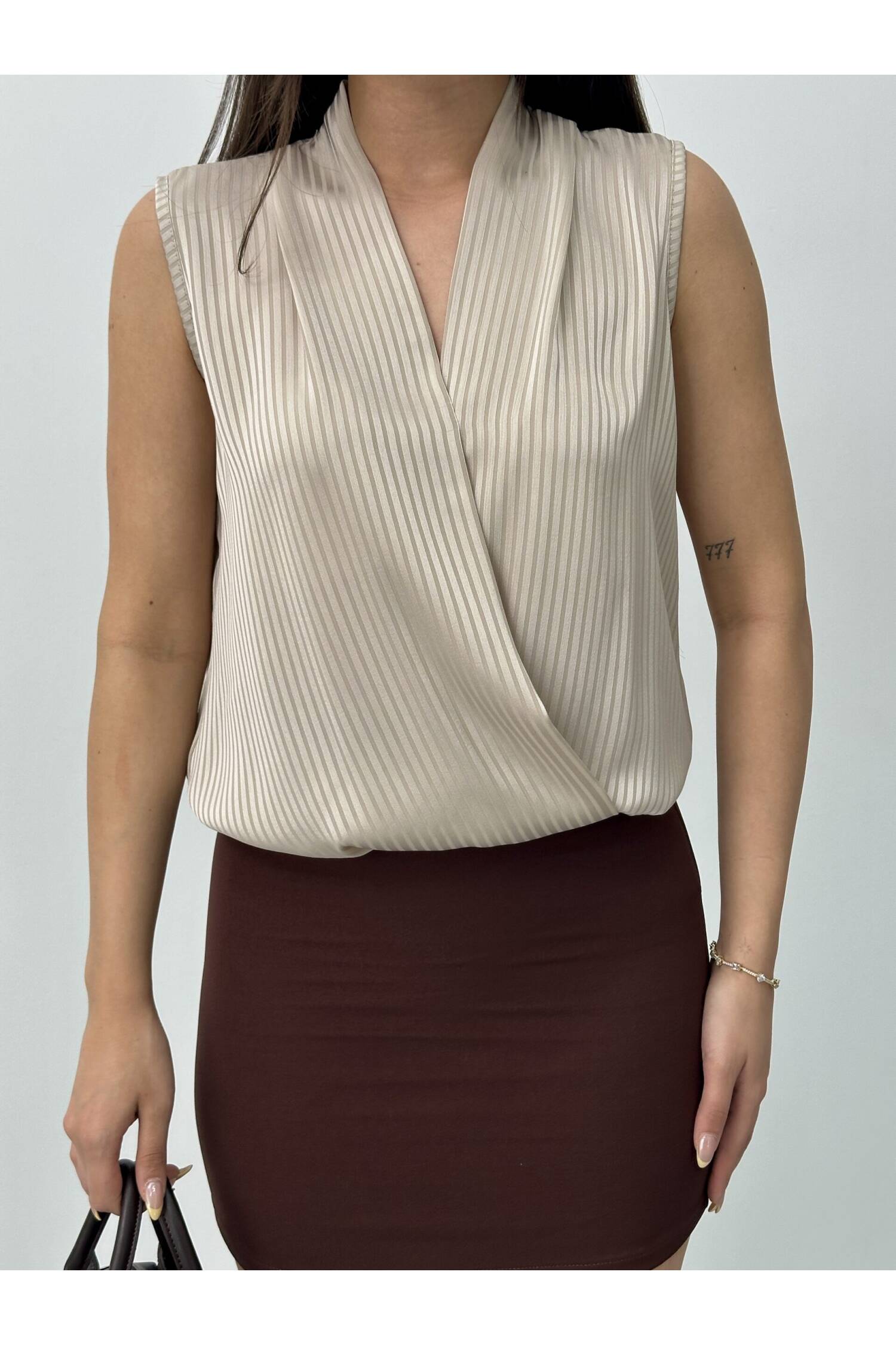 Double Breasted Zero Sleeve Blouse - STEPS - Globality Store - Women Clothes Wholesale Turkey