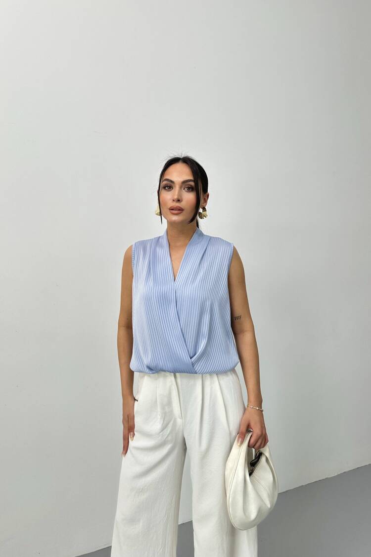Double Breasted Zero Sleeve Blouse - STEPS - Globality Store - Women Clothes Wholesale Turkey