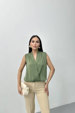 Double Breasted Zero Sleeve Blouse - STEPS - Globality Store - Women Clothes Wholesale Turkey