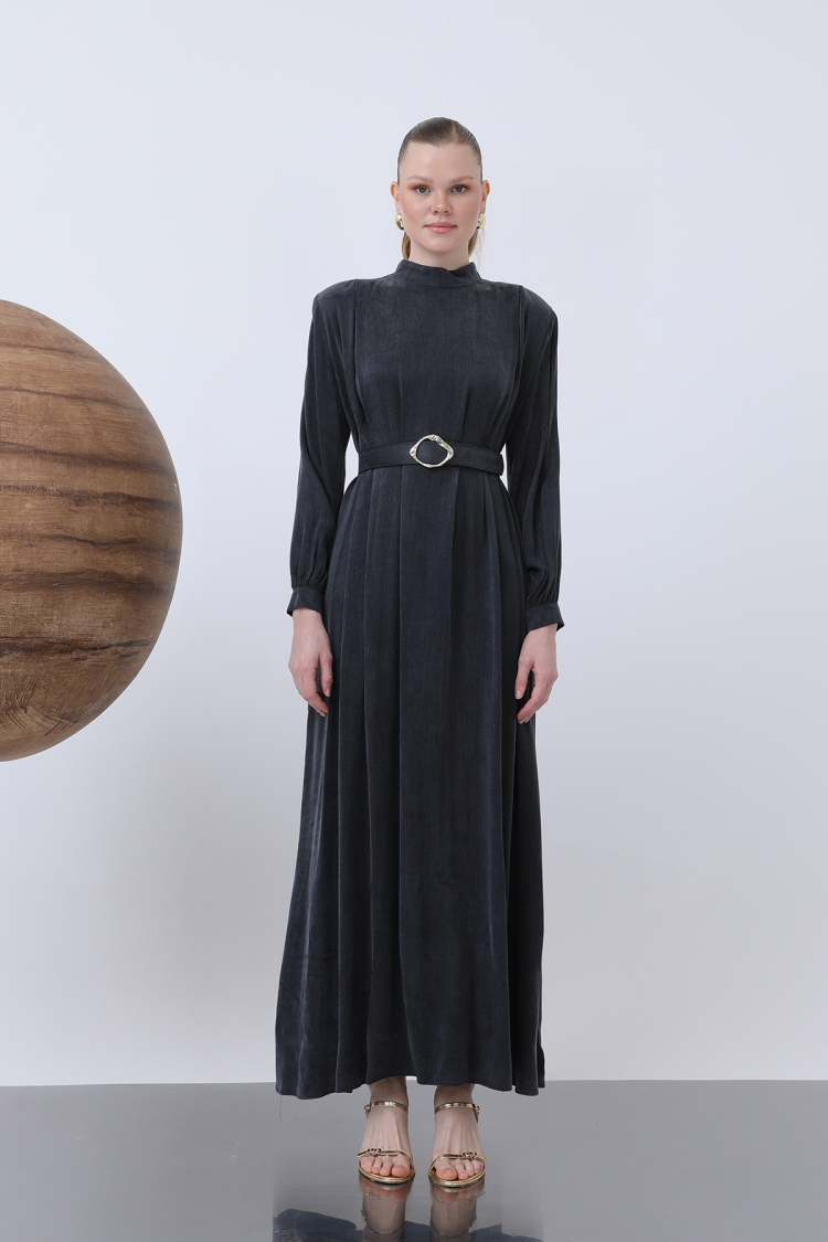 Women's Belt And Wadding Detailed Dress
