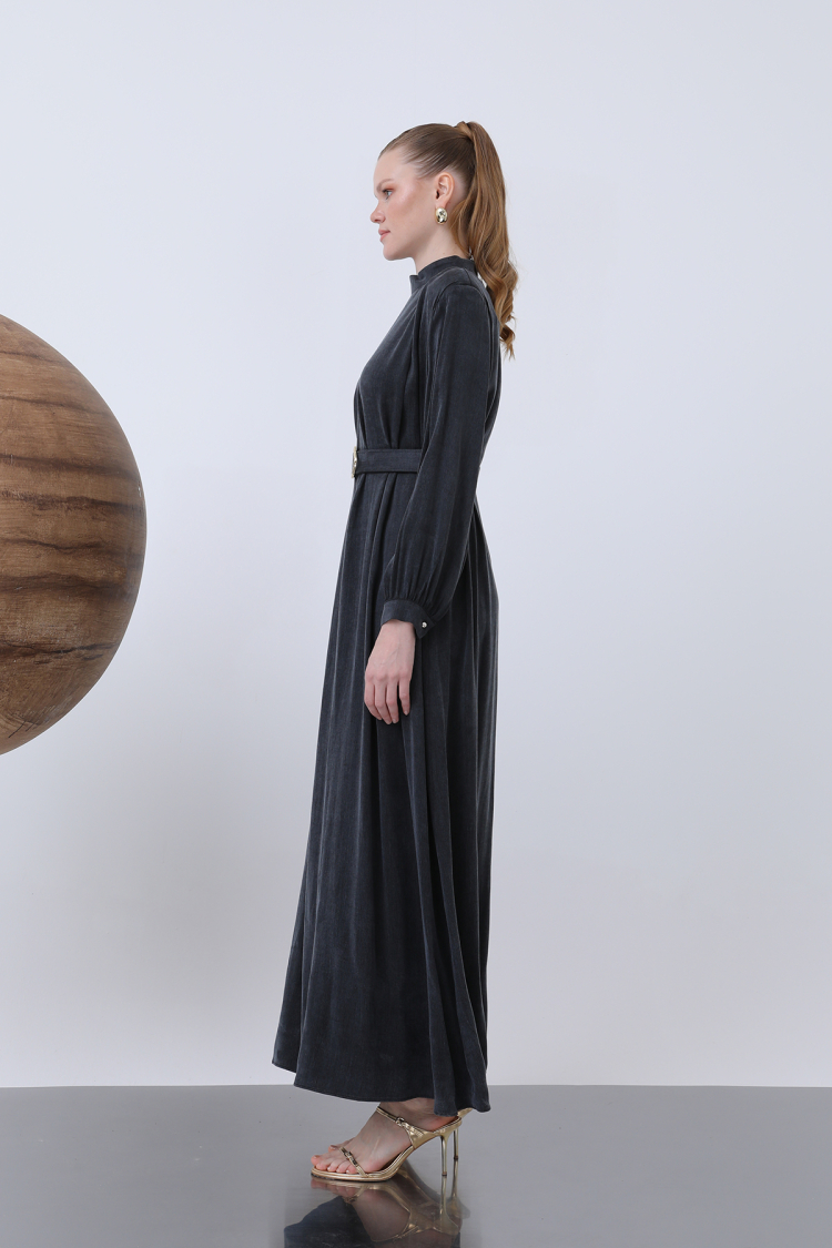 Women's Belt And Wadding Detailed Dress