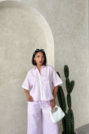 Guipure Detailed Striped Shirt - Brand: Topshow - Women's Clothing Wholesale - Globality Store