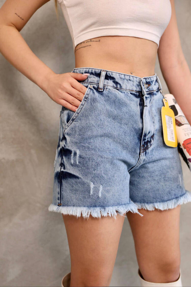 Mini Size Denim Shorts - Blue