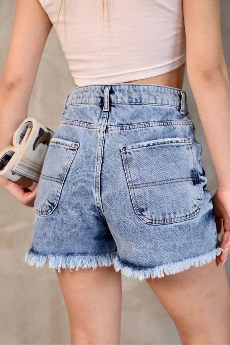 Mini Size Denim Shorts - Blue