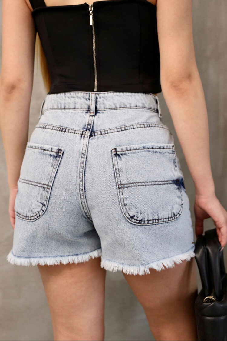 Lycra Summer Denim Shorts - Grey