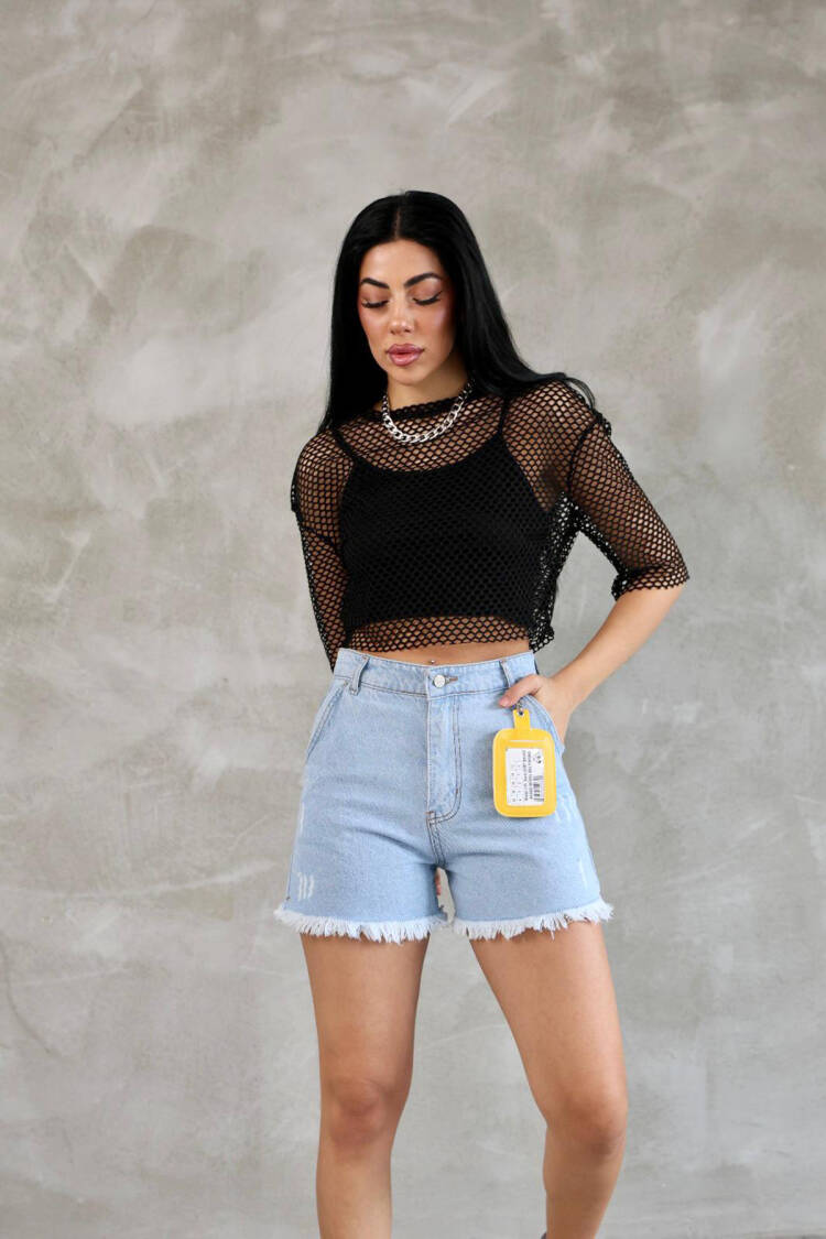 Mini Denim Shorts - Blue