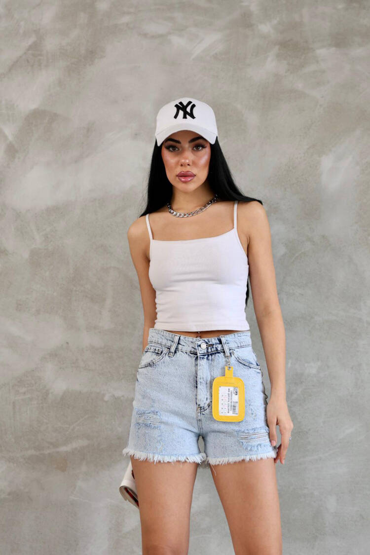 Summer Mini Denim Shorts - Grey - Mode Roy - Globality Store - Women Clothes Wholesale Turkey