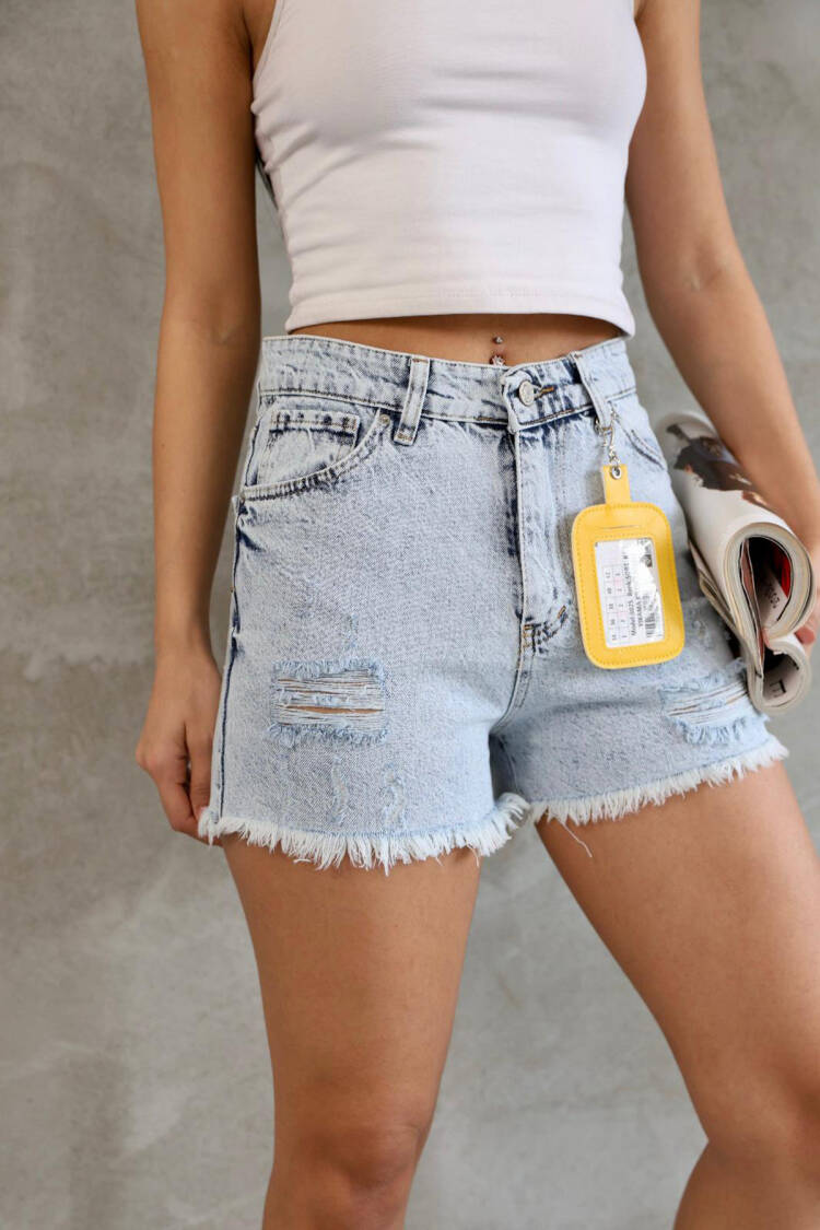 Summer Mini Denim Shorts - Grey