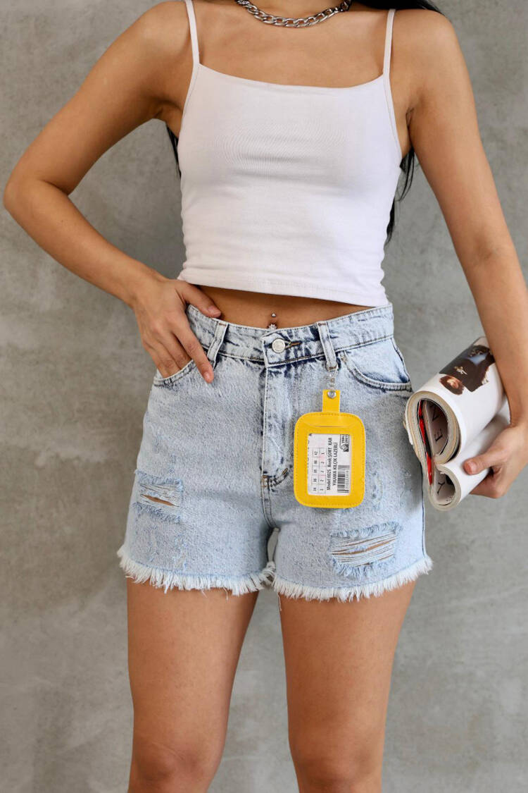 Summer Mini Denim Shorts - Grey