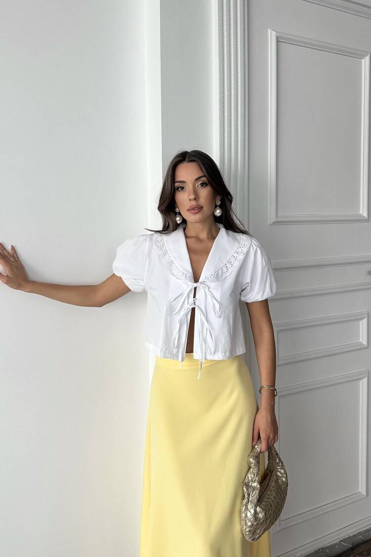 Wholesale White Collar Lace Shirt