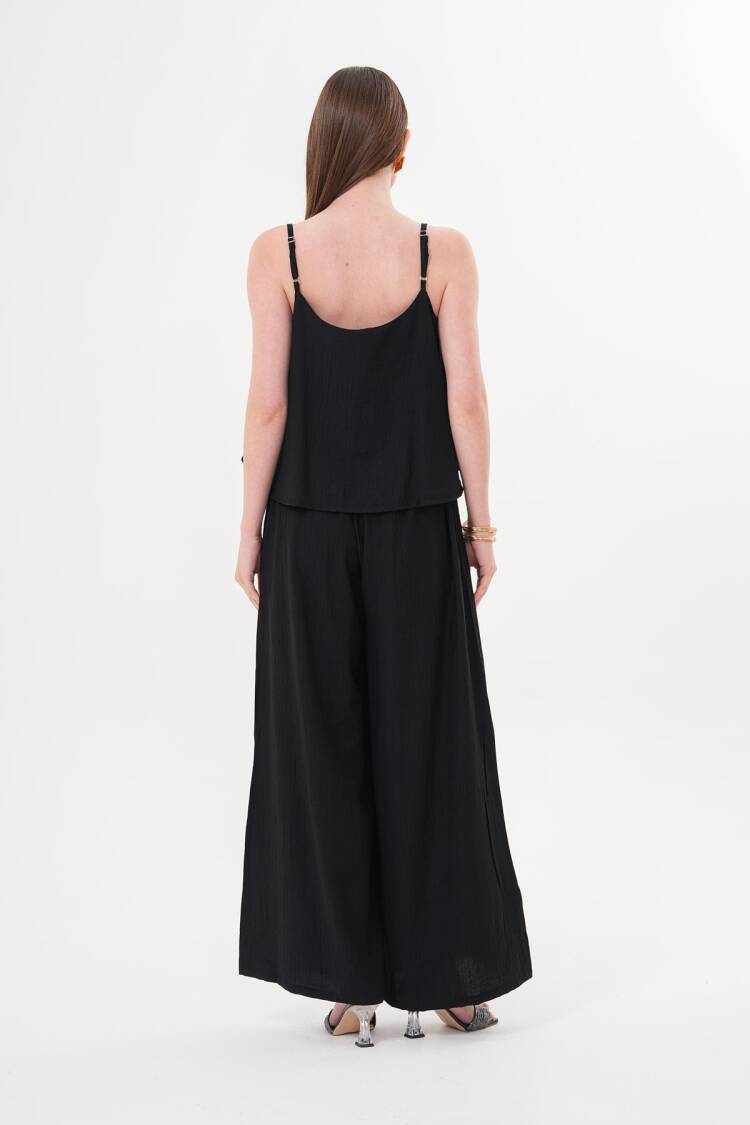 Strappy Linen Crop Blouse