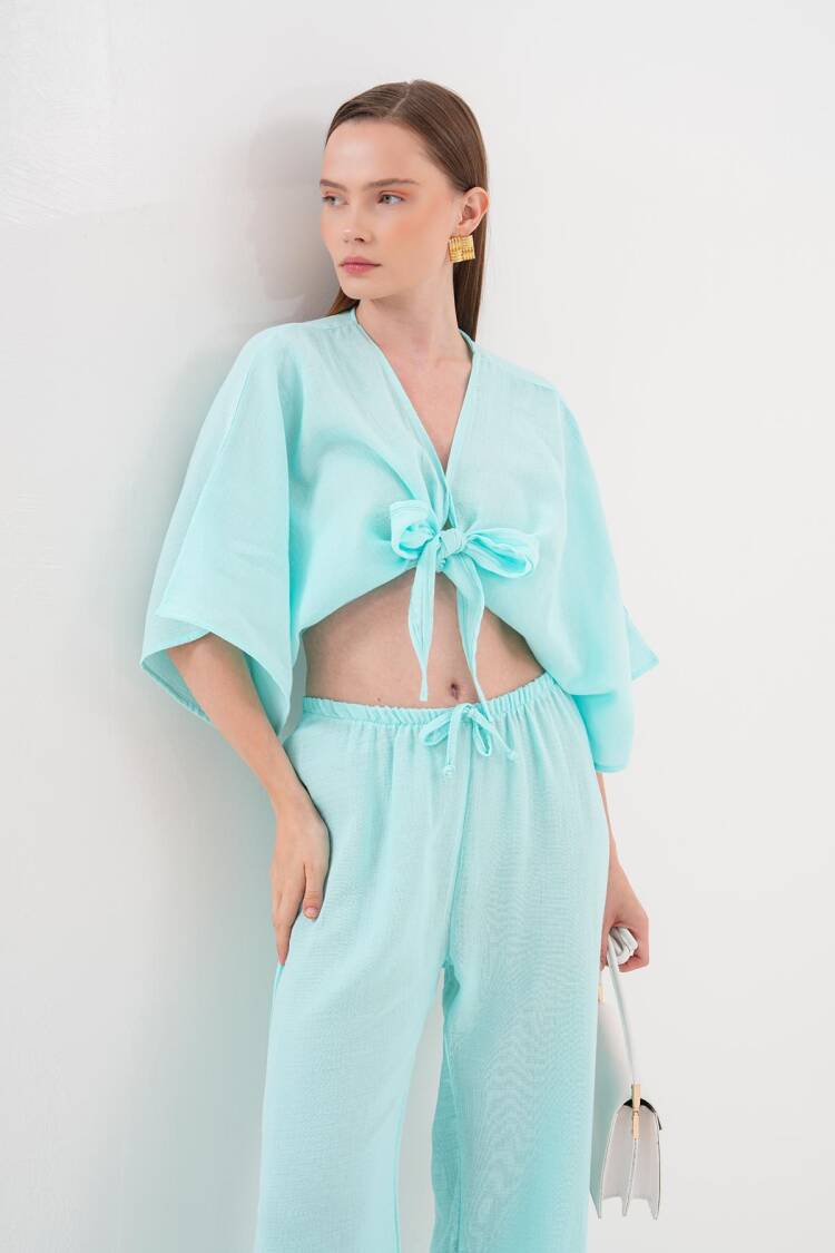 Women's Mueslin Tie Blouse