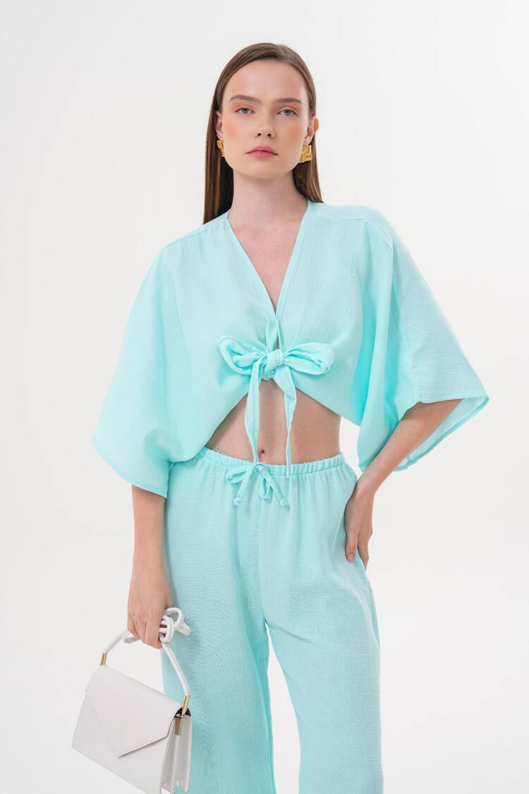 Women's Mueslin Tie Blouse