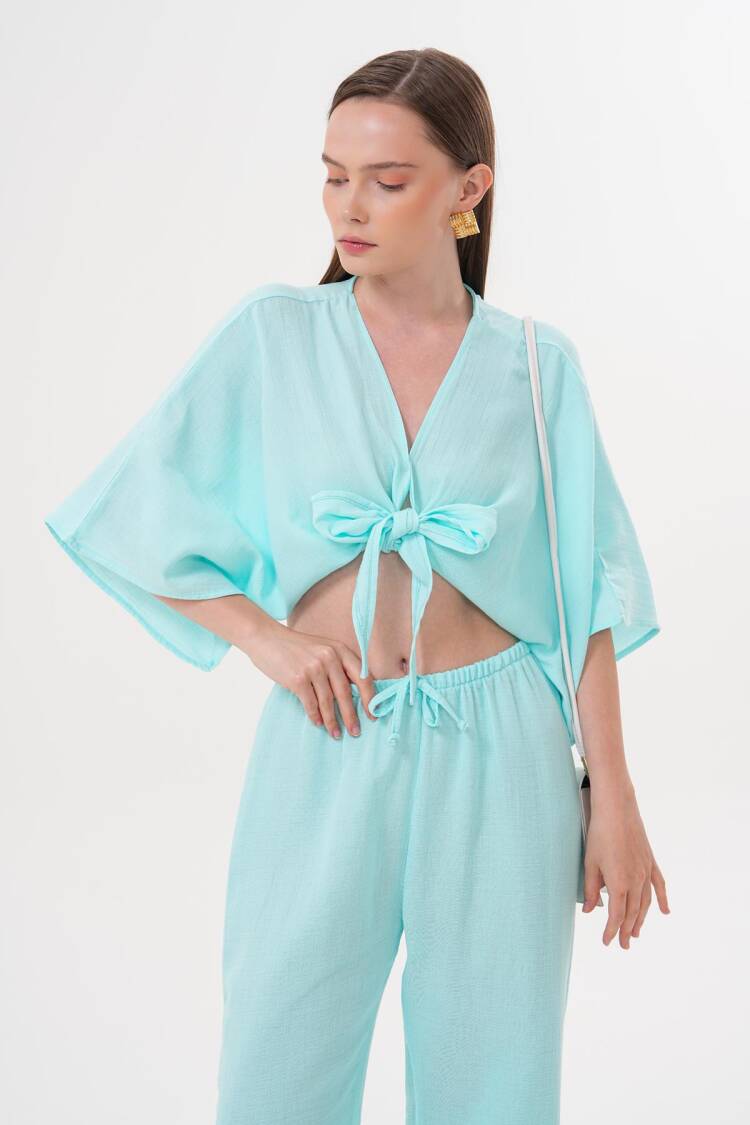 Women's Mueslin Tie Blouse