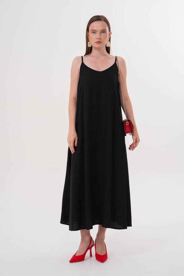 Strappy Long Dress - Levure - Globality Store - Women Clothes Wholesale Turkey