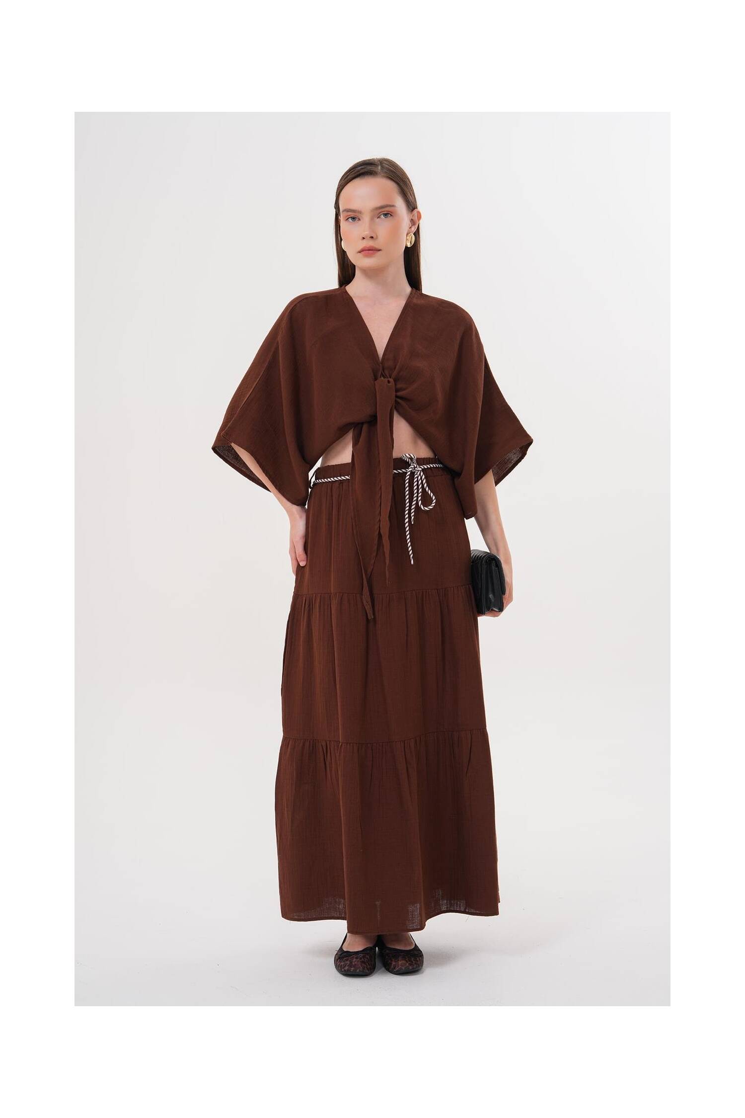 Women's Mueslin Tie Blouse - Brand: Levure - Women's Clothing Wholesale - Globality Store
