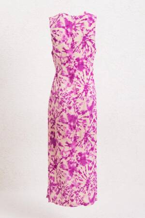 Linen Blend Drape Detailed Midi Dress - BSL - Globality Store - Women Clothes Wholesale Turkey