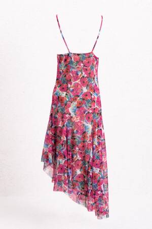 Asymmetric Skirt Detailed Midi Dress - BSL - Globality Store - Women Clothes Wholesale Turkey